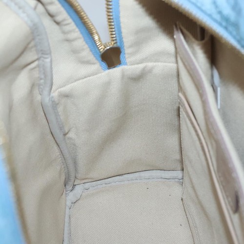 MCM Logogram Vicetos Backpack PVC Leather Light Blue Auth 125034 - Picture 10 of 24