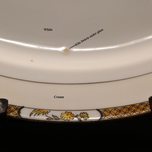 Noritake Platter Oval 11.8" x 8.8" Geometric Band Florals Gold 1918 Hand Painted - Picture 6 of 15
