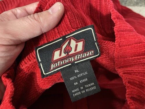 Johnny Blaze red 1/4 zip sweater sz XL oversized fit y2k hip hop - Picture 2 of 7