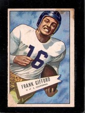 1952 BOWMAN LARGE #16 FRANK GIFFORD VG (RC) NY GIANTS HOF *XR26580