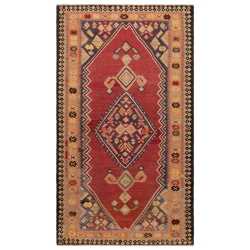 Kilim 250x159 cm Handgewebter Perserteppich Kilim Wolle Carpet Rug Orient Rot - Bild 1 von 10