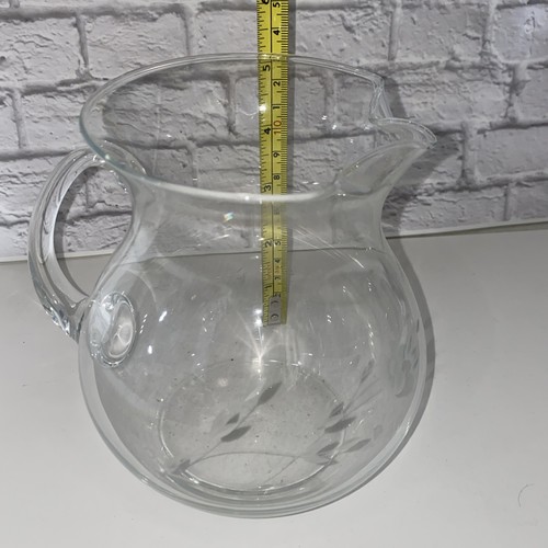PRINCESS HOUSE CRYSTAL ETCHED 7 INCH PITCHER WATER JUICE HERITAGE PRINT Vtge - Picture 6 of 10