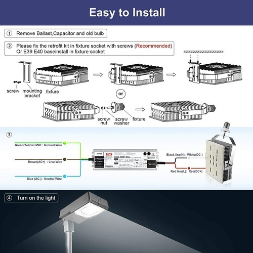 300 Watt LED Retrofit Kits Light Commercial Shoebox Replacement Fixture -42000LM - Picture 8 of 9