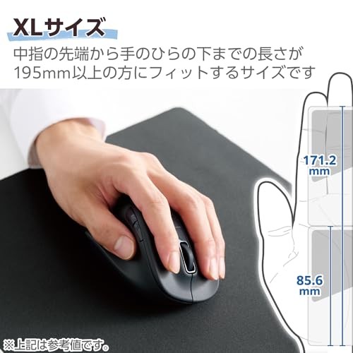 ELECOM Left Hand Bluetooth Wireless Ergonomic Mouse Silent Click 2000DPI 5 - Picture 5 of 7