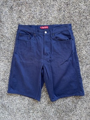 Supreme Baggy Denim Jean Shorts - Navy Blue - Size 32 - SS24
