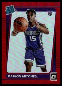 2021-22 Donruss Optic Red Prizms Davion Mitchell 98/99 Sacramento Kings #155