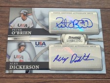 2010 Bowman Sterling USA Dual Autograph Peter O'Brien Alex Dickerson Card IU