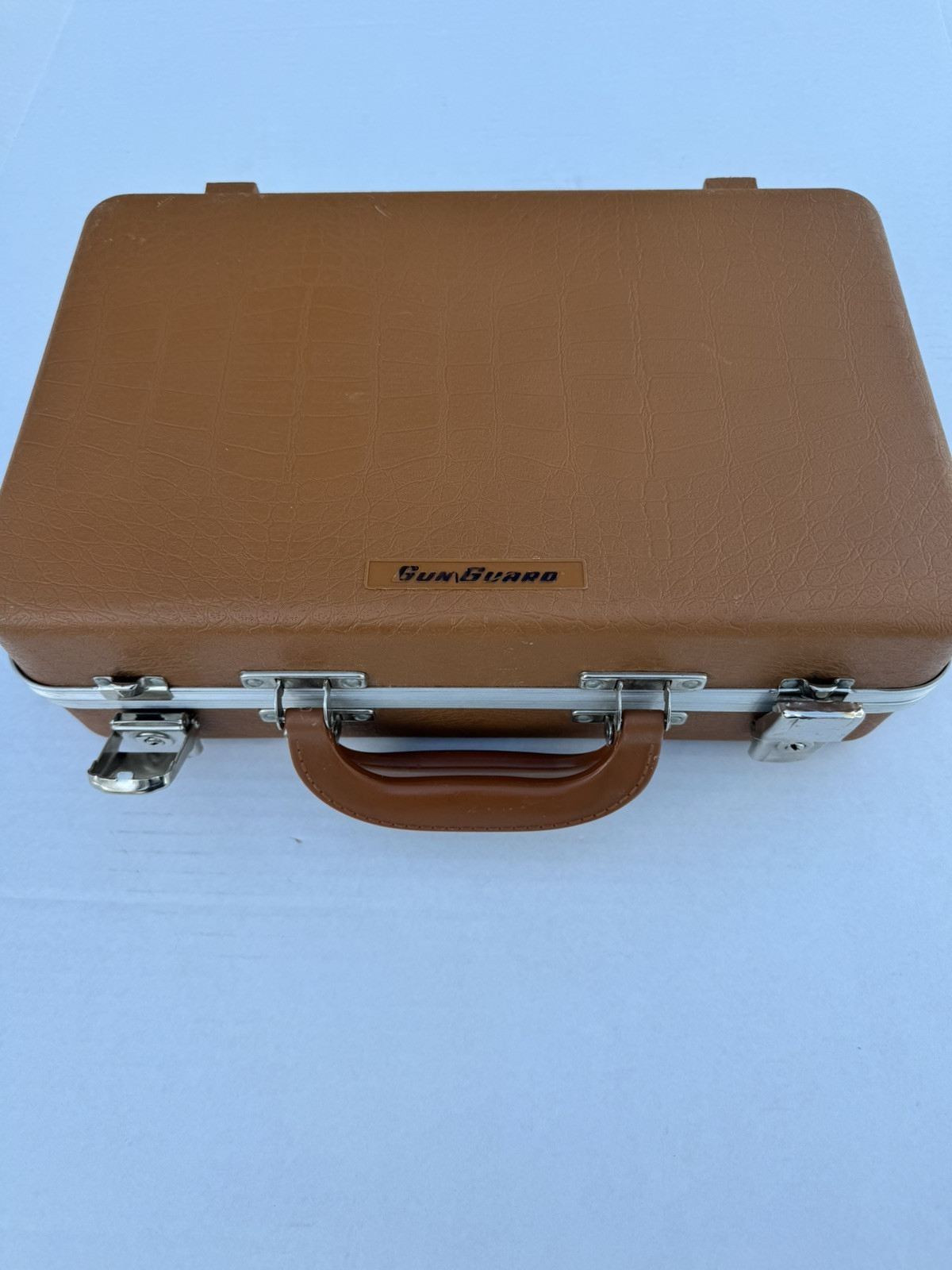Vintage Brown Hard-Shell Revolver Gun Case 14x9x4 No Key Sun Guard Style