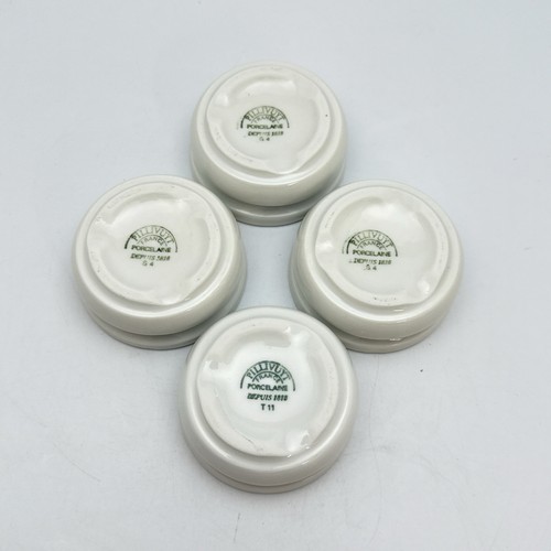 Pillivuyt Culinaire White Porcelain Individual Butter Pat Dish 4Pc Set - Picture 5 of 7