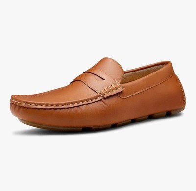 Vostey Men Penny Loafers Slip on Shoes Brown Driving BMY3002  display picture 3