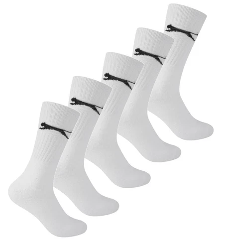 Slazenger 5 / 10 Pair pack Mens Crew Socks Sz 7- 11  sports casual White