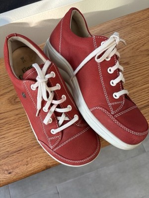 Finn Comfort US sz 5.5/6 Red Leather Walk Hiking Shoe Germany Made NICE SHOES!