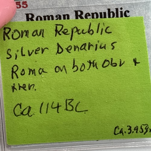Roman Republic Silver Denarius Roma Ca. 114 BC Ancient Coin - Picture 5 of 6