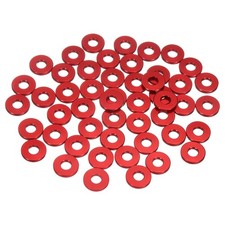 50Pcs Aluminum Flat Washer, M4x10x1.5mm Seal Gaskets Flat Ring, Wine Red