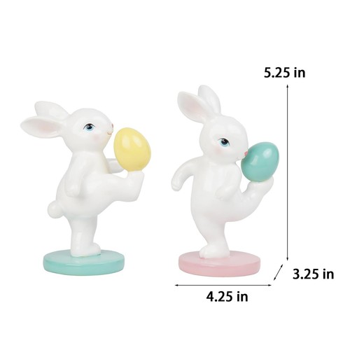 Easter Decorations Bunny Decor Spring-Figurines - 2PC Cute Rabbits Easter Tab... - Picture 6 of 9