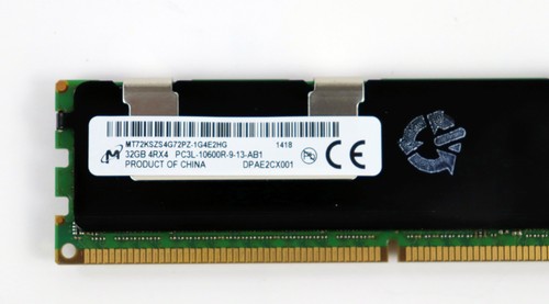 Micron 64GB (2x32GB) PC3L-10600R MT72KSZS4G72PZ-1G4E2 DDR3L ECC Server Memory - Picture 2 of 3