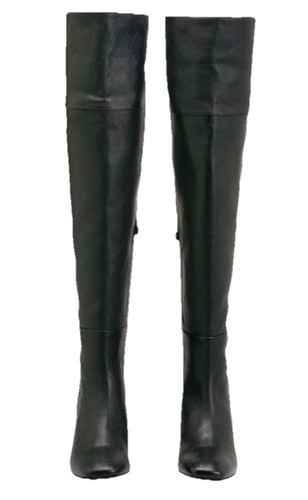 Country Road Ladies Boots Size 38 US 7 Black Leather Knee High Over The Knee - Bild 1 von 11