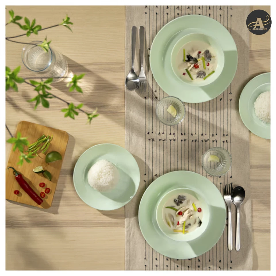 IKEA OFTAST Green Glass Dining Set Plates & Bowls Microwave Dishwasher Safe - Image 4 of 4