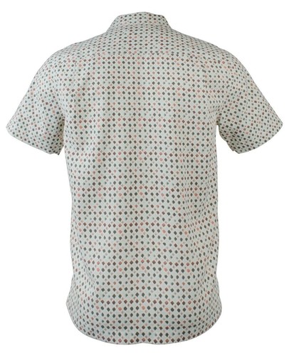 Camisa de campamento de seda Tommy Bahama para hombre grande y alta con estampado geográfico atómico-CC-3XB - Imagen 2 de 3