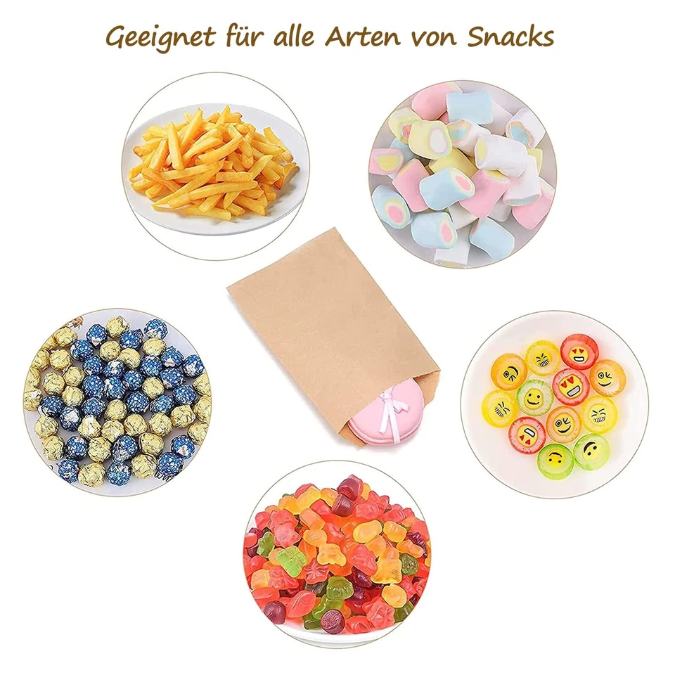 150 Stück Braune Flachbeutel Papiertüten Klein 6 * 10 Cm Mini Papiertüte Kleiner - Bild 4 von 4