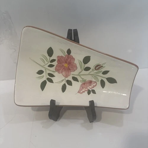 Stangl Pottery Serving Dish W Legs Wild Rose 11.5in