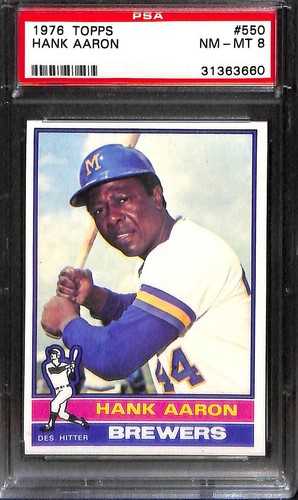 1976 Topps #550 HANK AARON PSA 8 NM-MT 31363660