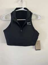 NIKE Women's Air Dri-FIT Swoosh Mockneck Zip Bra Size Large NWT