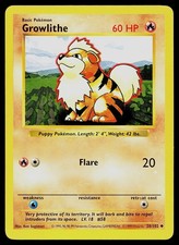 Pokemon Card - Growlithe Base Set (Shadowless) 28/102 Uncommon