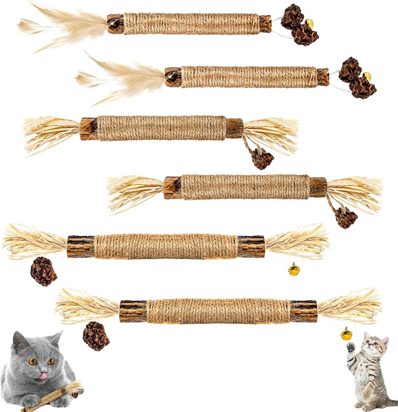 Katzenminze Sticks 6 StüCk Zahnpflege Kauspielzeug Katzen Dental-image