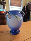 Roseville Blue Pine Cone Vase With Handles  EXCELLENT