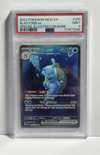 Blastoise EX 200/165 151 Scarlet & Violet SPECIAL ILLUSTRATION RARE TCG PSA 9💧