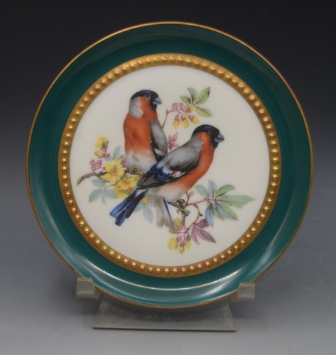 ROYAL TETTAU GERMANY ATELIER TETTAU BULLFINCH PAAR HANDBEMALTE TELLER VINTAGE - Bild 2 von 5