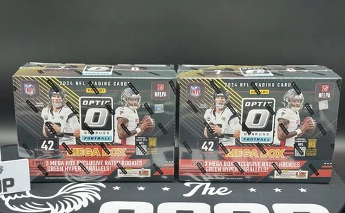 (2) 2024 Donruss Optic Football Mega Boxes. Factory Sealed Green hyper parallels