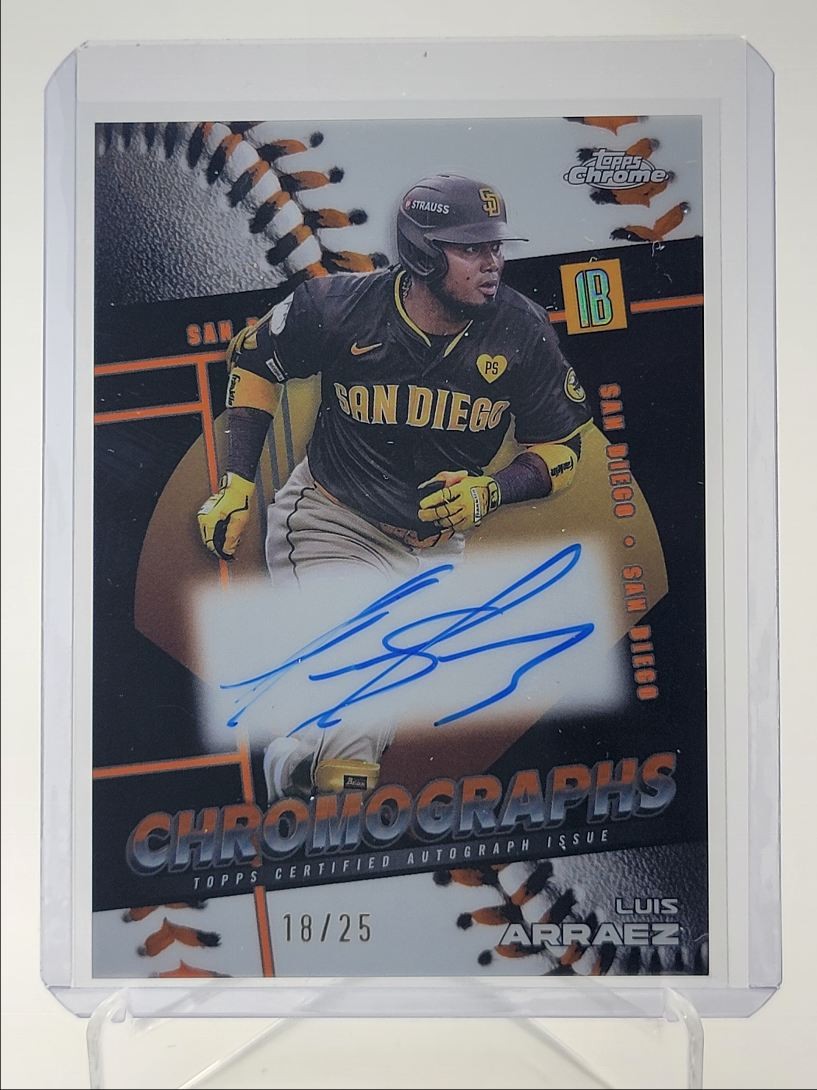 LUIS ARRAEZ 2025 TOPPS CHROME CHROMOGRAPHS ORANGE PADRES /25 Q4556