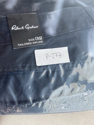 Robert Graham Kipling Jeans Mens Size 32x32 Straight Leg  Dark Blue Denim New - Picture 18 of 18