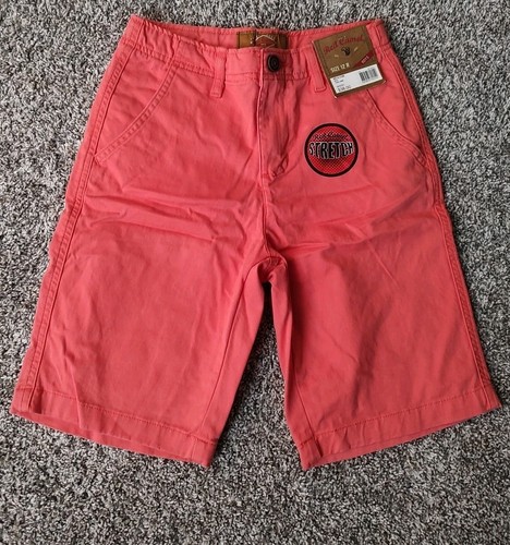 NWT Red Camel Boys Cotton Coral Adjustable Waist Twill Shorts Size 12 R - Picture 1 of 4