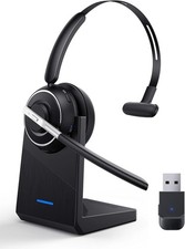 Bluetooth Headset, Wireless Headset with Microphone for PC, V5.2 Computer Headse