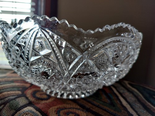 Vintage Pressglas Kristall Schale Floral Hobnail 8,5 - Bild 9 von 11