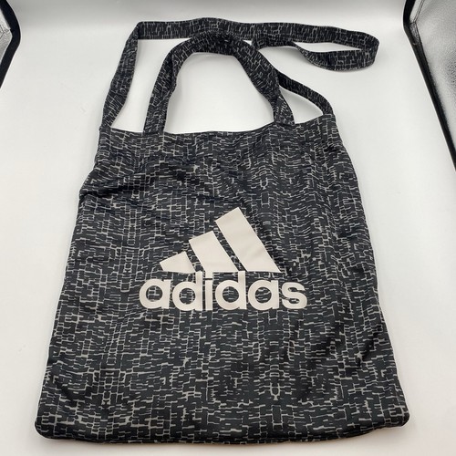 Adidas Tote Shoulder Handle Gym Bag Black Grey Inner Pocket 14” X 13” - Picture 1 of 8