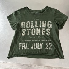 Rolling Stones T-Shirt Green Ladies M With Cut Hem
