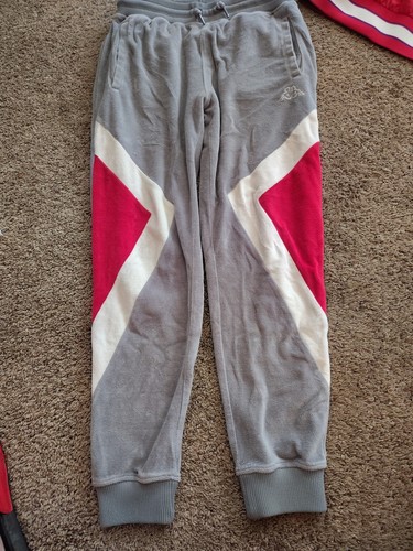 Vintage rot/weiß Kappa Canada Windbreaker & Velour Sweats 3 grüne Reißverschlusstaschen - Bild 3 von 24