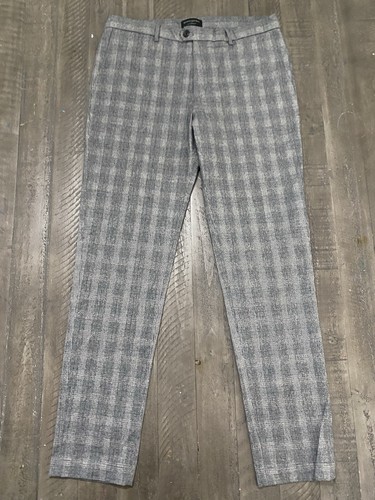 Banana Republic Men's Slim Tapered Fit Pants 35x36 Gray Glen Plaid NWT MSRP 80$