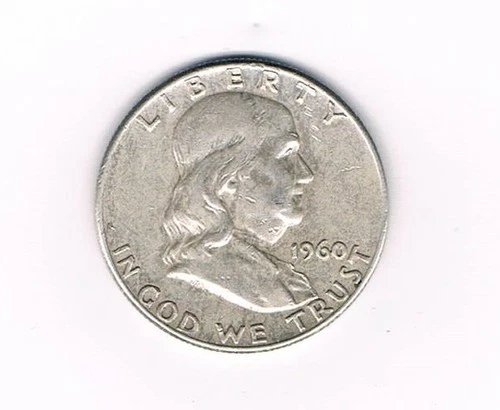 1960 Franklin Half Dollar. 90% Silver. Circulated. VF++ condition. Inv#218