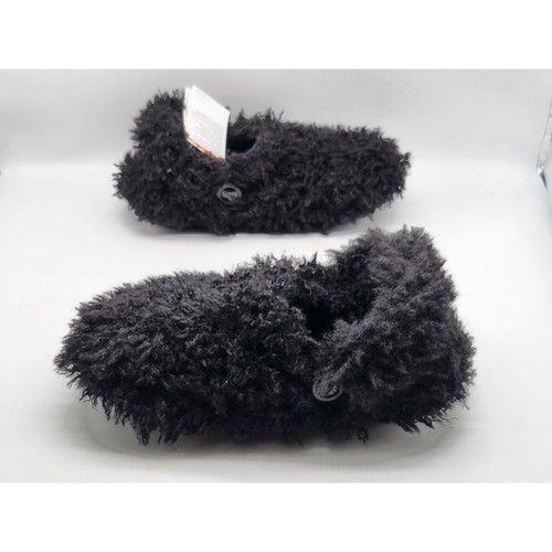 Crocs Classic Shaggy Fur Lined Clogs Womens Black Slip On Shoes Size 6 - Picture 3 of 10