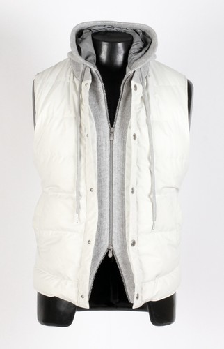 Brunello Cucinelli Nylon / Cashmere / Down Vest w/ Hood - S/M - $3995 Retail - Picture 20 of 21