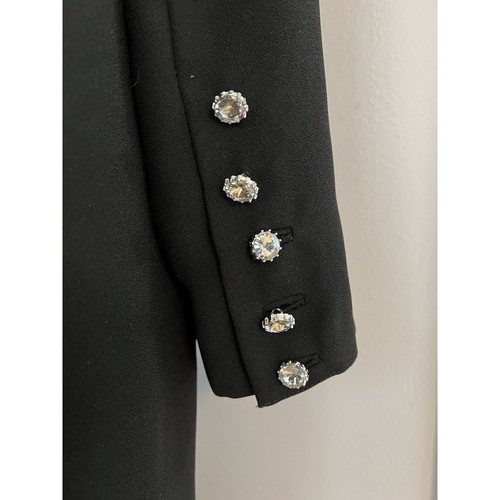 Talbots schwarz Etuikleid Midikleid Langarm Cocktail Abend Größe 16 Krepp 40”L - Bild 6 von 20