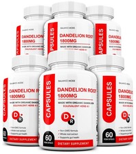 Organic Dandelion Root Capsules 1800mg 360 Count Non-GMO Equivalent Herb 4:1