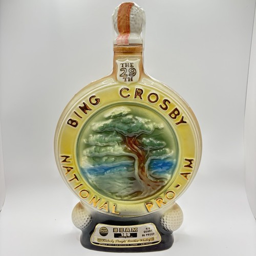 Vintage 1970 Jim Beam Decanter Bing Crosby National Pro-Am Golf leere Flasche - Bild 1 von 6