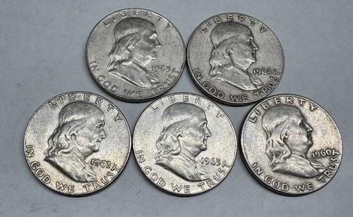 Lot # 1412 - Franklin Half Dollar - 90% Silver - 2.50 Face - Unknown Grade