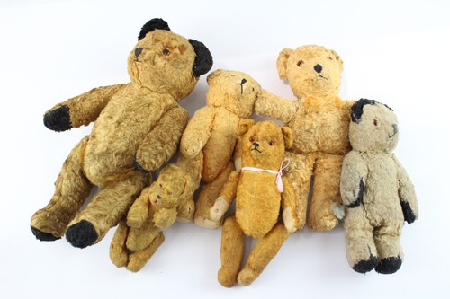 Teddybären Vintage Kunstseide inkl. gelenkigen Glasaugen